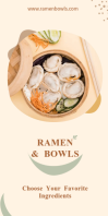 Ramen And Bowls Roll Up Banner 3' × 6' template