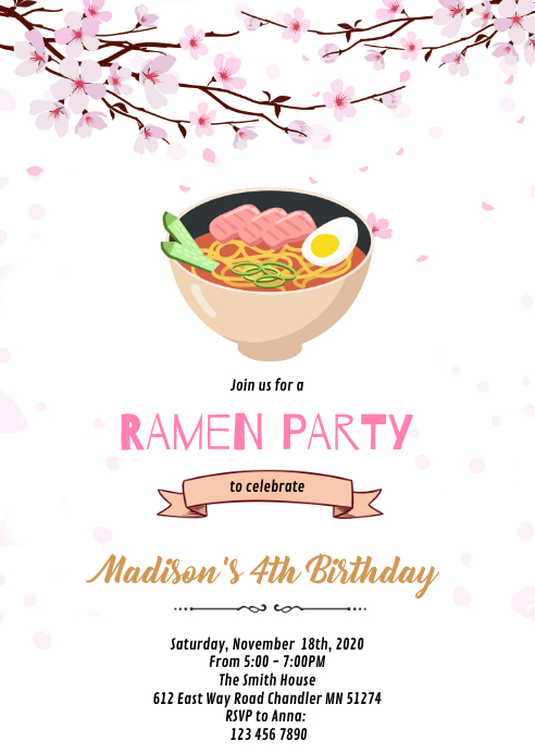 Modele Invitation D Anniversaire Japonais Ramen Postermywall Modele Invitation D Anniversaire Japonais Ramen Postermywall