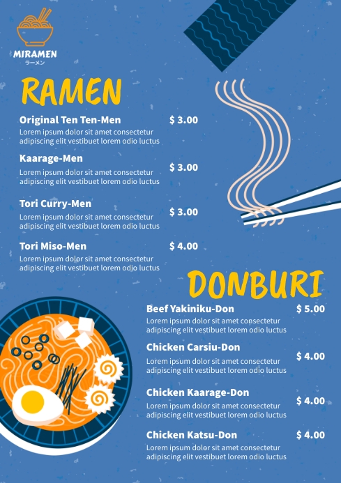 Ramen Menu Template | PosterMyWall