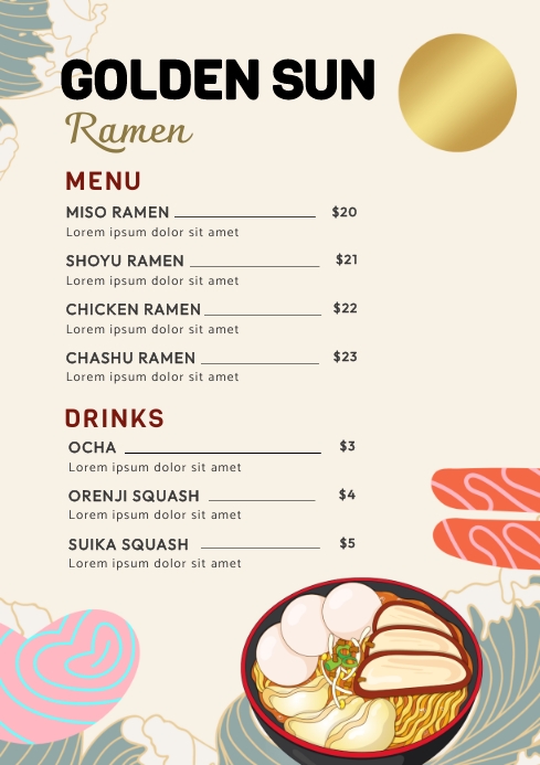 Ramen Menu Template PosterMyWall Ramen Menu Template PosterMyWall