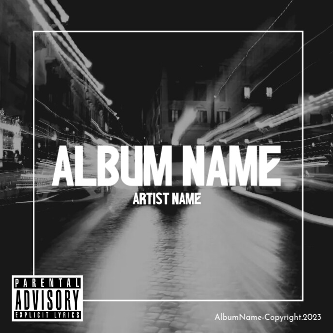 Rap Album B&W Albumcover template
