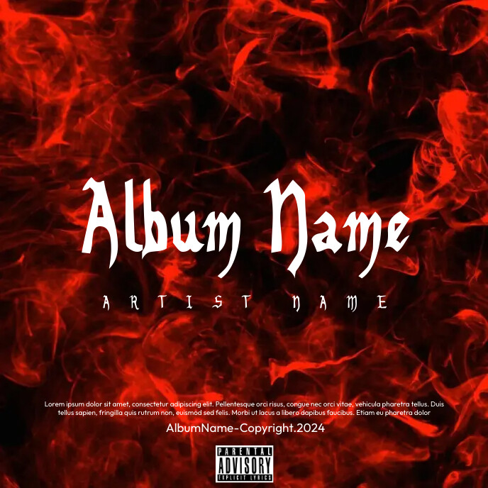 Rap Album Red Flame Template | PosterMyWall