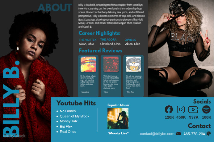 Audio Kit For Rapper Rap artist electronic press kit template | PosterMyWall