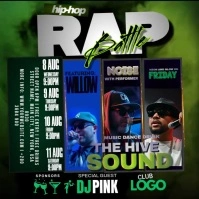 Rap Batte Schedule Green Message Instagram template