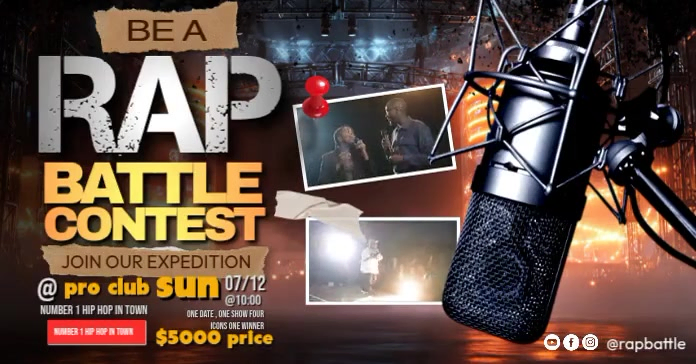 Rap Battle Contest Hip Hop Event Poster Template | PosterMyWall