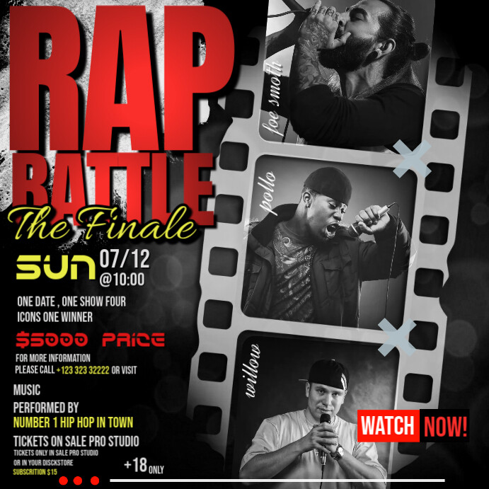 Rap Layout Rap Battle Finale Template | PosterMyWall