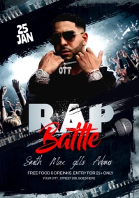 Rap battle flyer A3 template