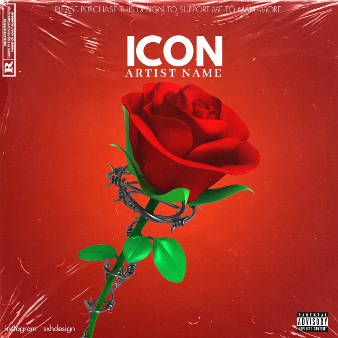 Modèle de Conception de Couverture Album / Mixtape Rose Rouge ...