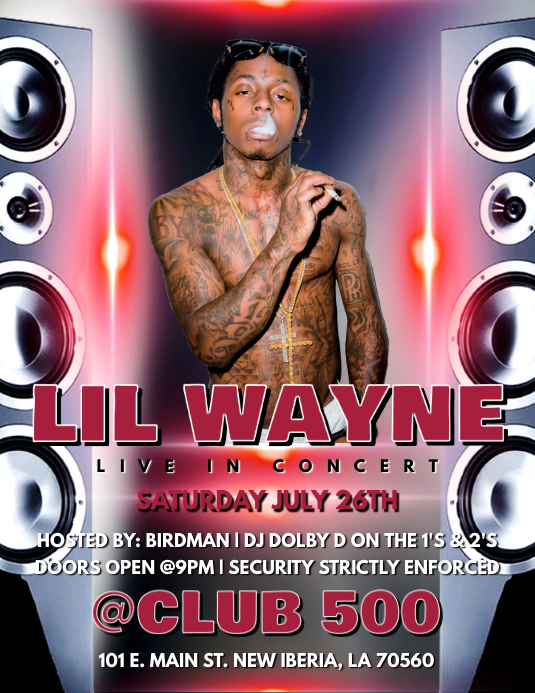 Sideshow Rapper Flyers RAP CONCERT CLUB FLYER TEMPLATE | PosterMyWall