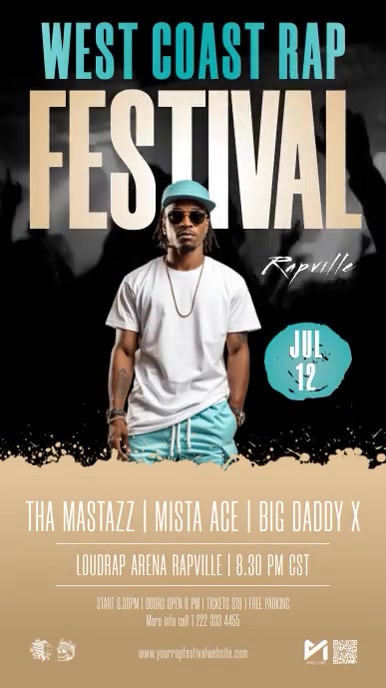 Rap Festival Flyer Social Media Ad Template | PosterMyWall