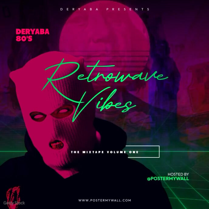 Rap Hip-Hop Retro Wave 80's Album Cover Art template