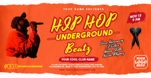 Hip Hop Club Party DJ Event Facebook Cover Template