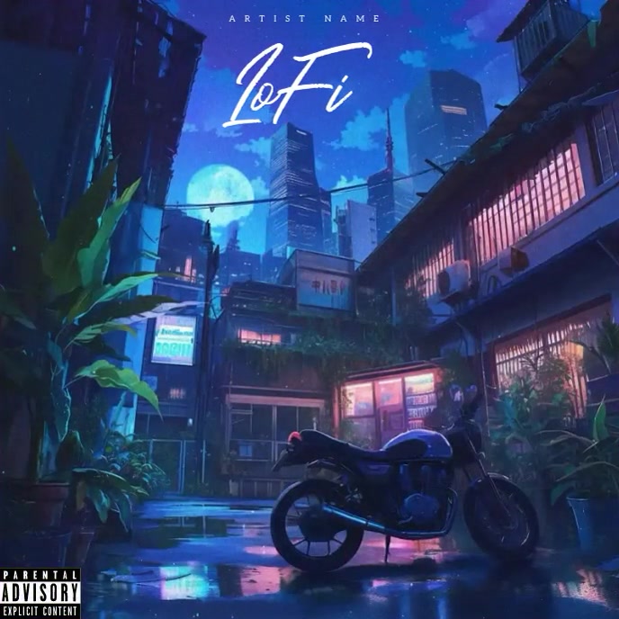 rap music, hip hop, pop album lofi chill ปกอัลบั้ม template