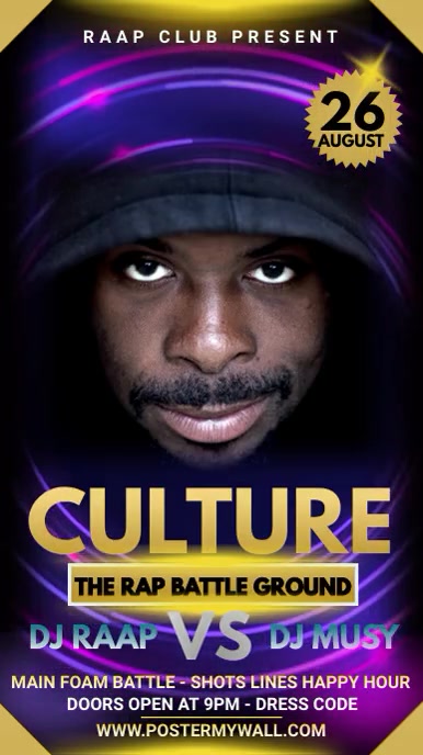 Rap Post Format Copy of Rap Music Night, Culture Post, Music | PosterMyWall