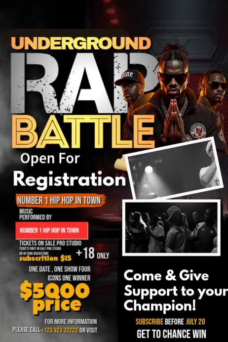 Rap Night Concert Poster Template | PosterMyWall