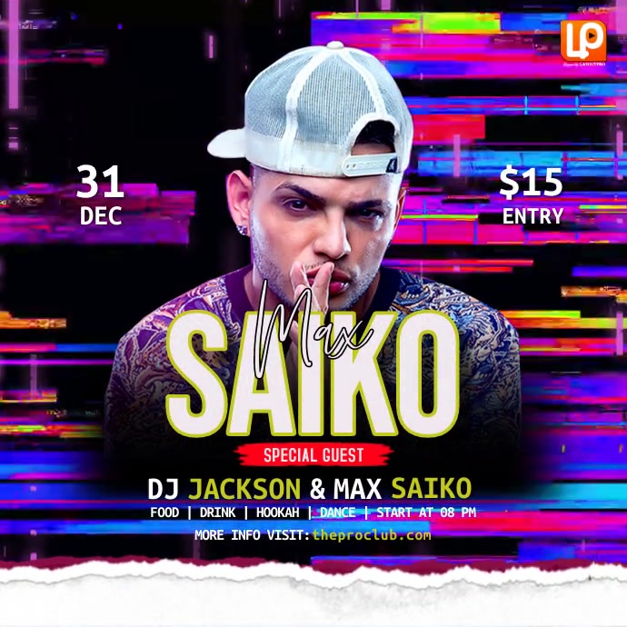 Rap Post Format Black Dj Event Instagram Ad Template | PosterMyWall