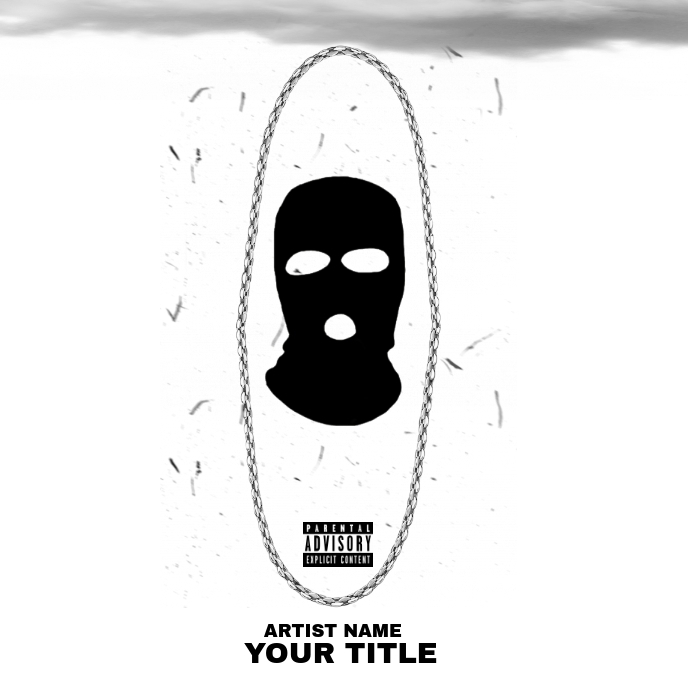 SKI MASK RAP POSTER Album Cover template