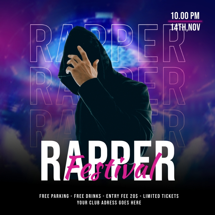 Plantilla de Rapper Festival | PosterMyWall