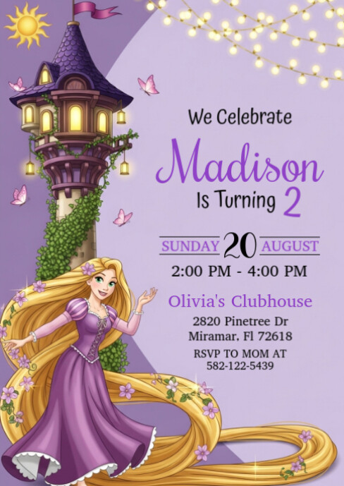 Rapunzel Birthday Invitation Template | PosterMyWall
