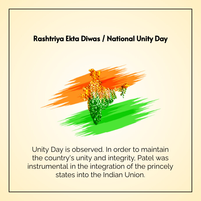 Rashtriya Ekta Diwas / National Unity Day Instagram Post template