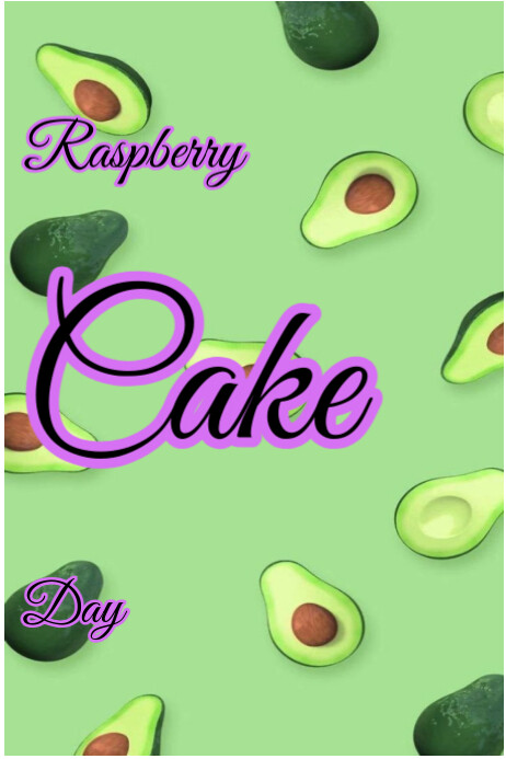 Raspberry cake day Banner 4' × 6' template