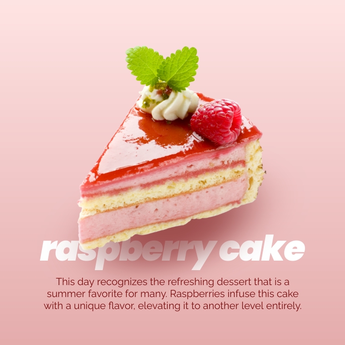 Plantilla de Raspberry Cake Day Instagram Post | PosterMyWall