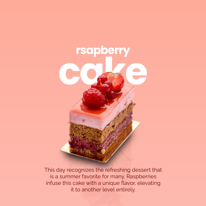 Plantilla de Raspberry Cake Day Instagram Post | PosterMyWall