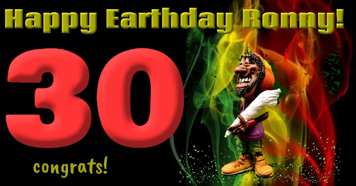 Rasta Birthday Facebook Gedeelde Prent template