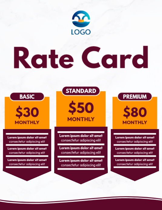 Rate Card For Services Flyers Template | PosterMyWall