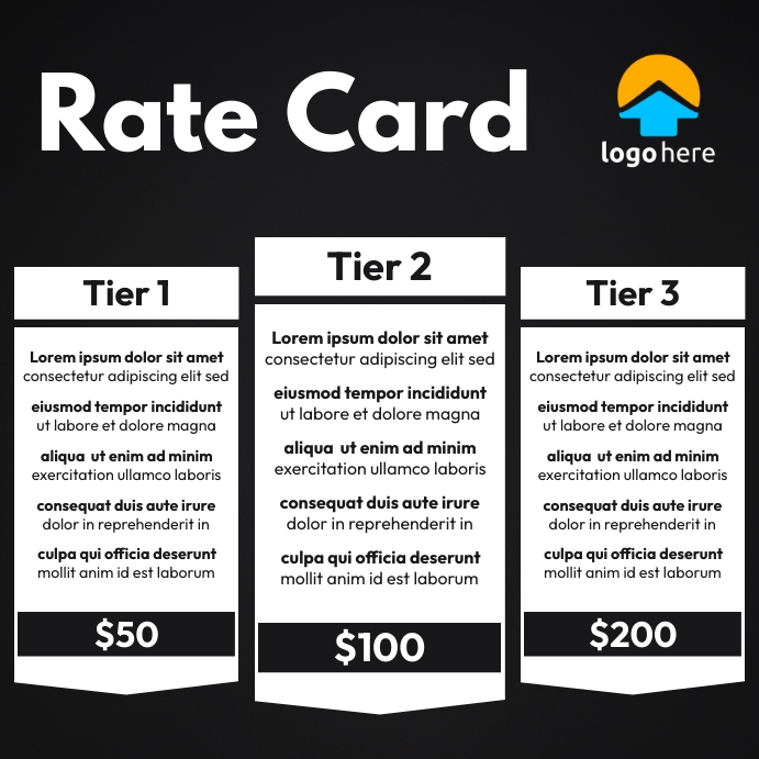 rate card Template | PosterMyWall