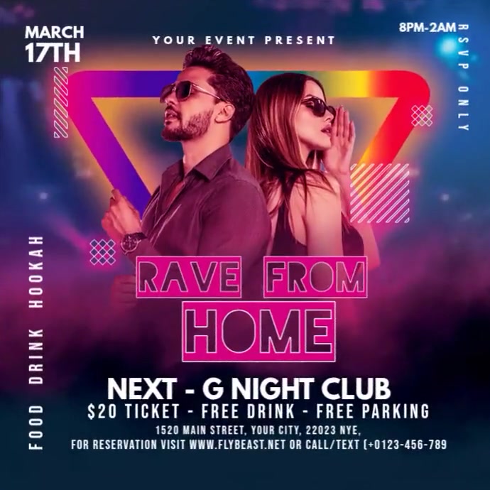 Rave From Home Ads Template | PosterMyWall