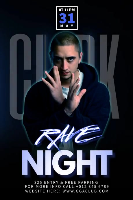 Rave Night Party Template | PosterMyWall