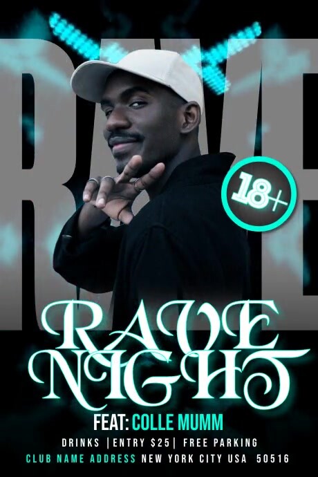 Rave Night Party Template | PosterMyWall