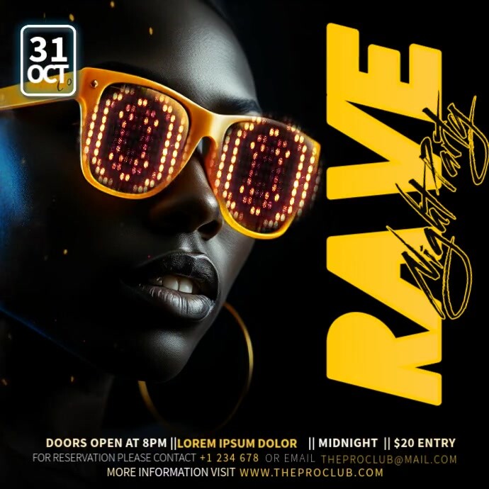Post Rave Rave Night Party Video Template | PosterMyWall