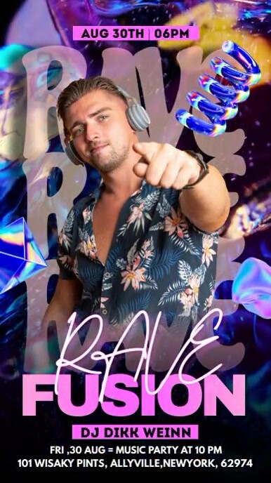 Advert Day Rave Rave Party Ads Templat | PosterMyWall