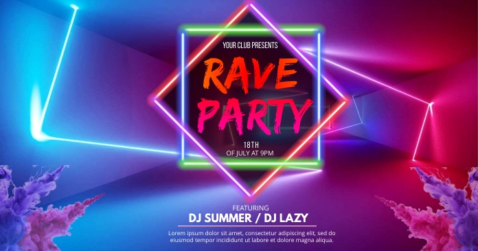 Copy of RAVE PARTY FACEBOOK TEMPLATE.C | PosterMyWall