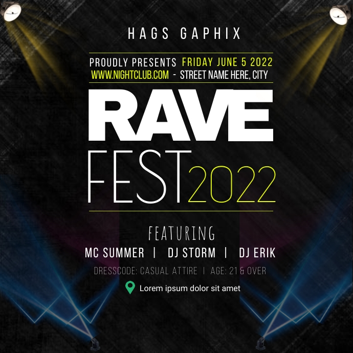 RAVE PARTY LOGO TEMPLATE.C | PosterMyWall