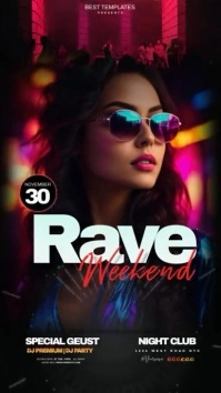 RAVE PARTY NIGHT Instagram Story template