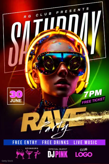 Free Rave Poster Rave Party Poster Template | PosterMyWall