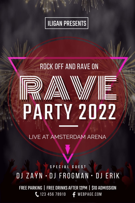 RAVE PARTY POSTER TEMPLATE.C | PosterMyWall