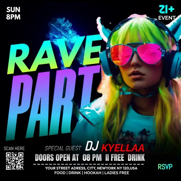 Rave Party Template | PosterMyWall