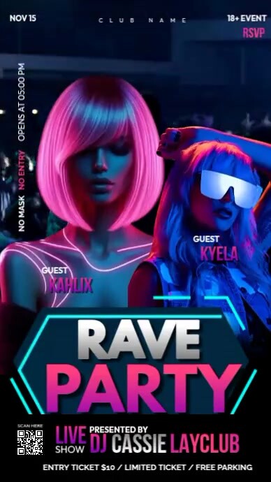 Rave Party Video Template | PosterMyWall