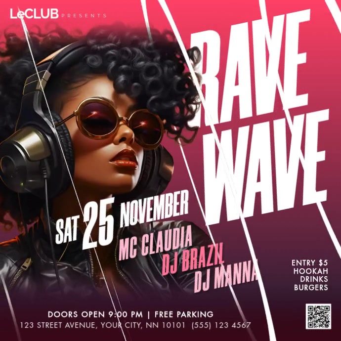 Plantilla de Rave Wave edm party instagram video ad | PosterMyWall