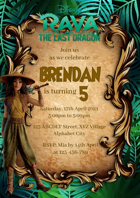 Copy of Raya and the Last Dragon Invitation | PosterMyWall