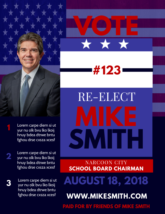 Re Election Flyer Template Postermywall