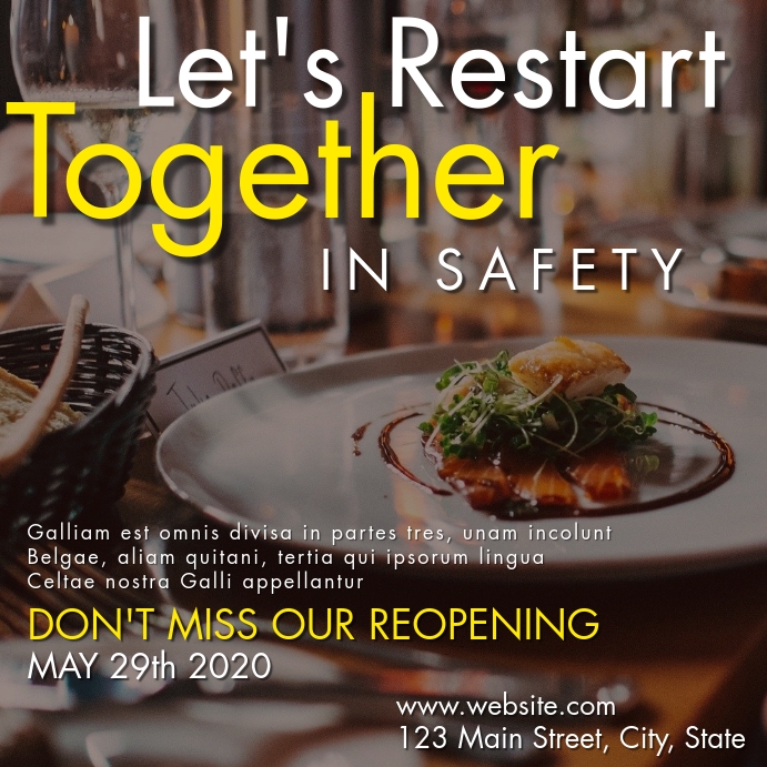Re opening restaurant instagram advertisement Template | PosterMyWall