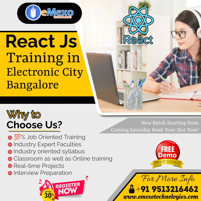 React Js Training in Electronic City Template | PosterMyWall