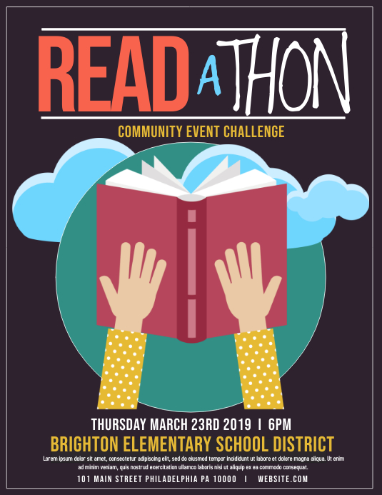 Read A Thon Template PosterMyWall read-a-thon-template-postermywall