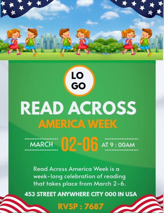 read across america day ใบปลิว (US Letter) template