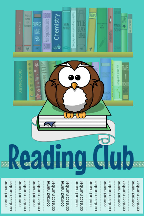 Reading club Plakat template